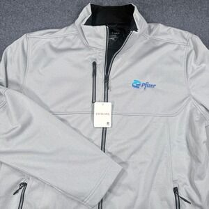 Trimark M-JORIS Eco Softshell Jacket Pfizer Logo Silver Heather Mens 3XL NEW